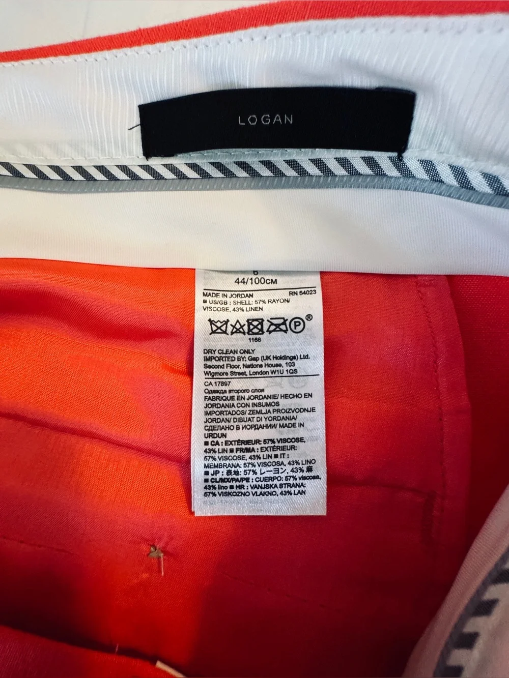 Banana Republic Bright Orange Linen Pants